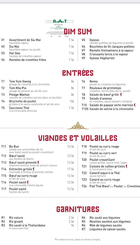 Carnot Thaï - Menu Image 2