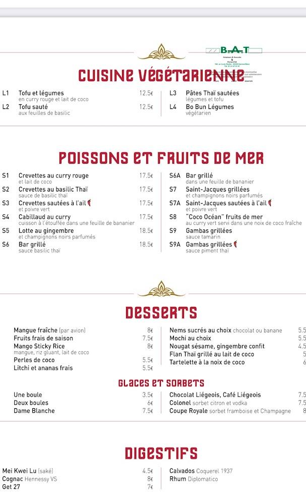 Carnot Thaï - Menu Image 3